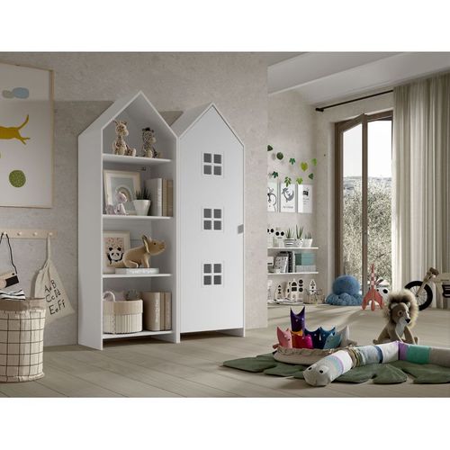 Pack - Étagère Enfant et Armoire "casami Bruges" 171cm Blanc