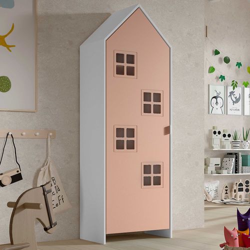 Pack - Étagère et 2 Armoires "casami Bruges" 171cm Rose, Blanc et Vert