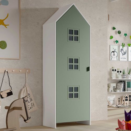 Pack - Étagère et 2 Armoires "casami Bruges" 171cm Vert et Blanc