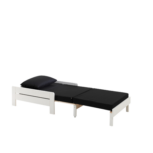 Lit Mezzanine Pino - 90x200cm - Avec Bibliothèque Et Canapé-lit - Blanc