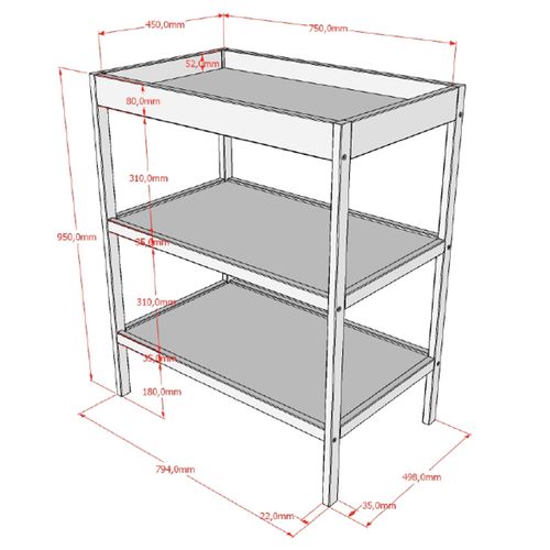 Lit Évolutif 70x140 Et Table à Langer Meryl - Bois