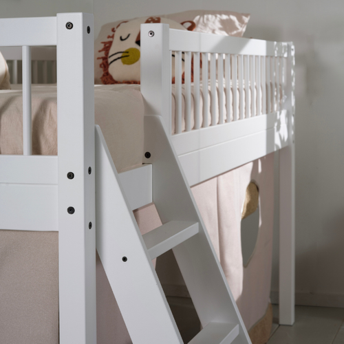 Lit Mi-haut Forrest 90x200cm - Bois De Hêtre Massif - Blanc