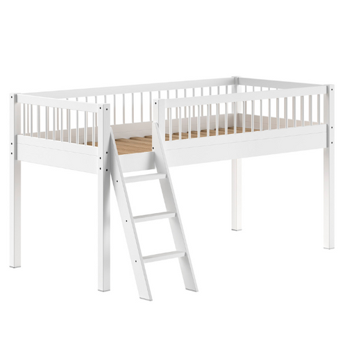 Lit Mi-haut Forrest 90x200cm - Bois De Hêtre Massif - Blanc