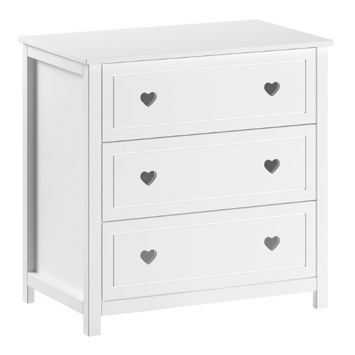 Commode Avec Planche à Langer Amori - 3 Tiroirs - Bois Pin - Blanc