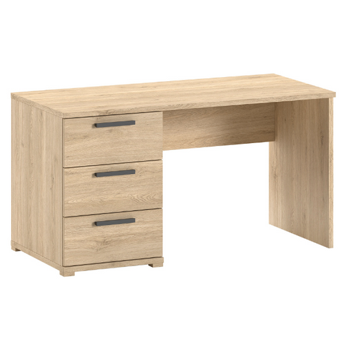 Bureau Sammie - 140x65x74cm - Avec Trois Tiroirs - Décor Chêne