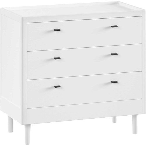 Commode Forrest - 3 Tiroirs - Bois De Hêtre Massif - Blanc