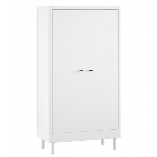 Armoire Forrest - 2 Portes - Bois De Hêtre Massif - Blanc