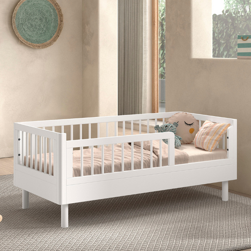 Lit Junior Forrest 70x140cm - Bois De Hêtre Massif - Blanc