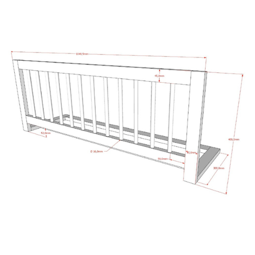 Lit Superposé Forrest 90x200cm Avec Barrière De Lit - Bois De Hêtre Blanc