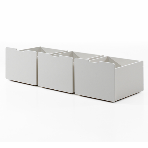 Lit Mi-hauteur Scottie 90x200cm - Avec Tiroirs De Rangment - Bois De Pin Blanc