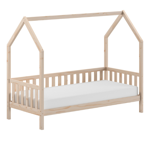 Maison-lit Home - 90x200cm - Avec Barrière - Bois De Pin