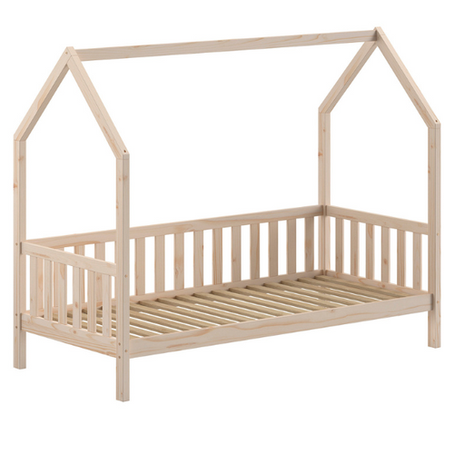 Maison-lit Home - 90x200cm - Avec Barrière - Bois De Pin