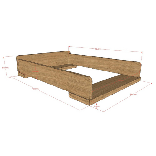 Commode Sammie - Avec Planche à Langer - Avec Deux Portes - Décor Chêne
