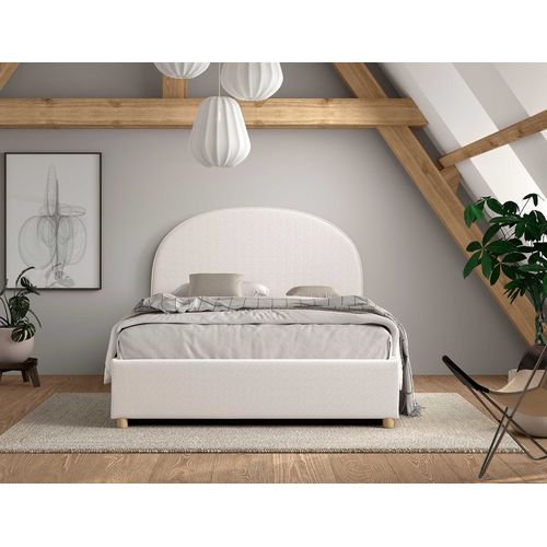 Lit Double Maeva - 140x200cm - Avec Rangement - Blanc