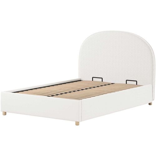Lit Double Maeva - 140x200cm - Avec Rangement - Blanc