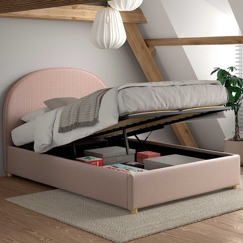 Lit Double Maeva - 140x200cm - Avec Rangement - Rose