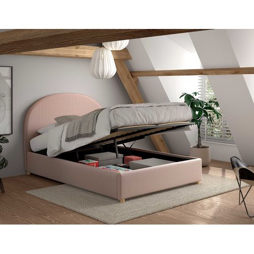 Lit Double Maeva - 140x200cm - Avec Rangement - Rose