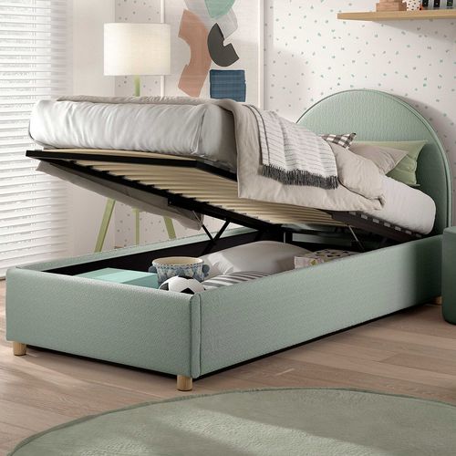 Lit Simple Maeva - 90x200cm - Avec Rangement - Vert