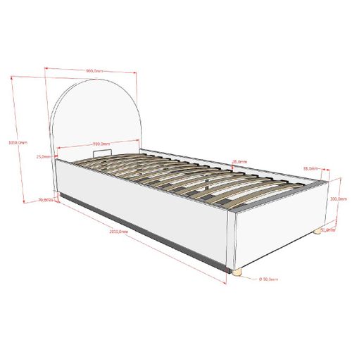 Lit Simple Maeva - 90x200cm - Avec Rangement - Vert