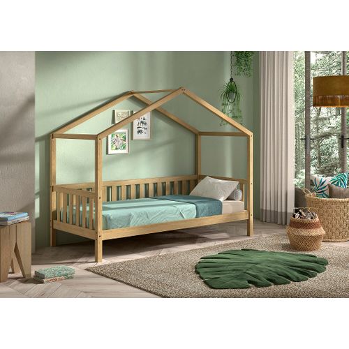 Lit Cabane Dallas - 90x200 - Bois Chêne Massif