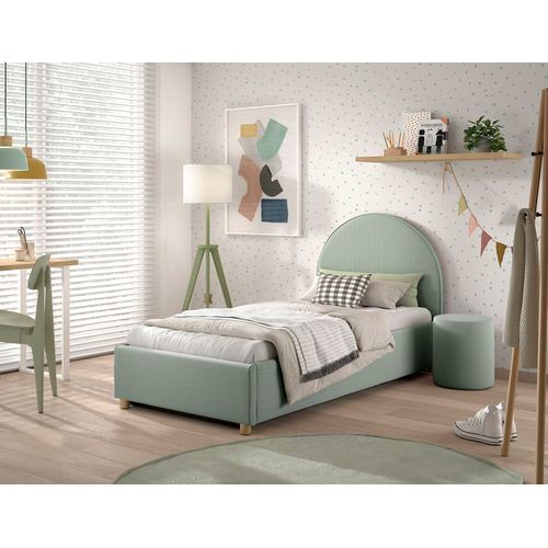 Lit Simple Maeva Avec Table De Chevet - 90x200cm - Avec Rangement - Vert