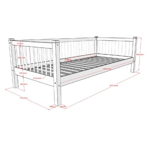 Lit Banquette Forrest 90x200cm Avec Lit Gigogne - Bois De Hêtre