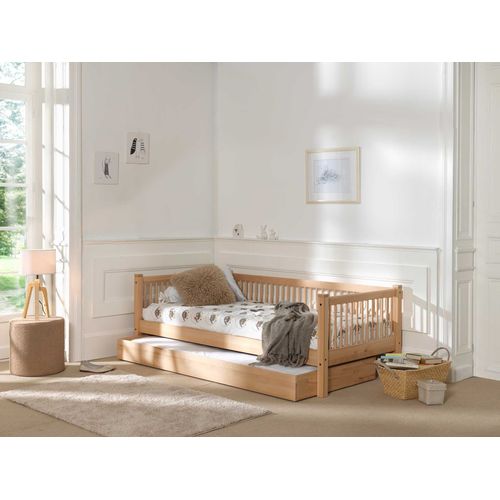 Lit Banquette Forrest 90x200cm Avec Lit Gigogne - Bois De Hêtre