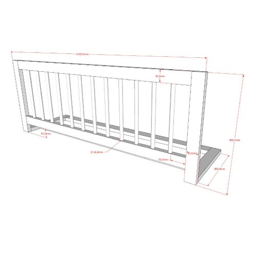 Lit Superposé Forrest 90x200cm Avec Barrière De Lit - Bois De Hêtre