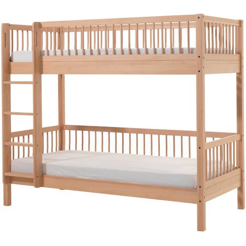 Lit Superposé Forrest 90x200cm Avec Barrière De Lit - Bois De Hêtre