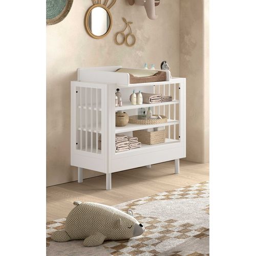 Table à Langer Avec Planche à Langer Forrest - 100x72,5x107,5cm - Bois De Hêtre Massif