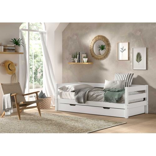 Margrit White Kajuitbed (90 X 200 Cm) Rolbed - Belgian Design
