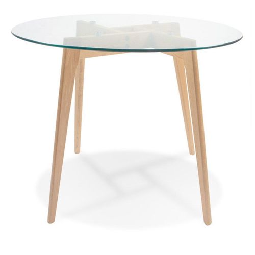 Table De Repas Scandinave "rosa" 100cm Naturel