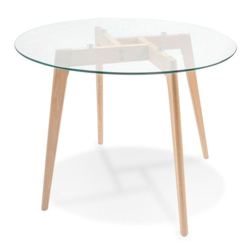 Table De Repas Scandinave "rosa" 100cm Naturel