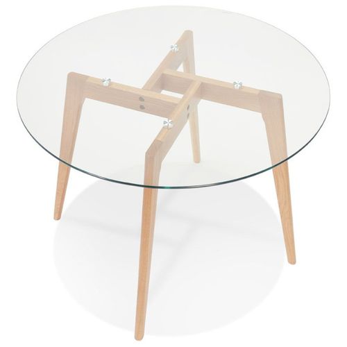 Table De Repas Scandinave "rosa" 100cm Naturel