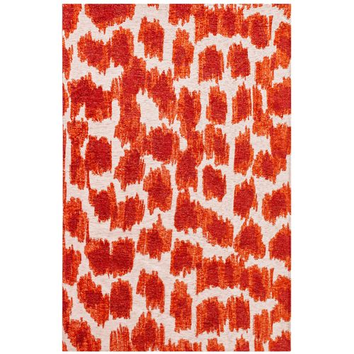 Tapis De Salon Moderne Tissé Plat Taki En Polyester - Orange - 200x280 Cm