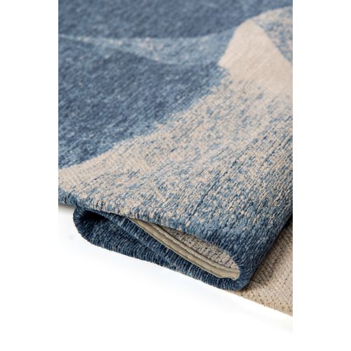 Tapis De Salon Moderne Tissé Plat Tirana En Polyester - Bleu - 200x280 Cm