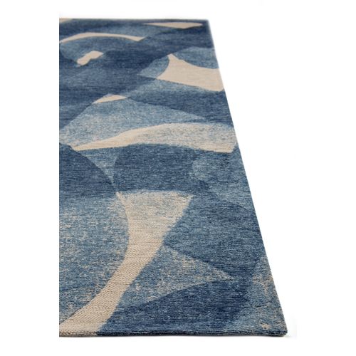 Tapis De Salon Moderne Tissé Plat Tirana En Polyester - Bleu - 200x280 Cm