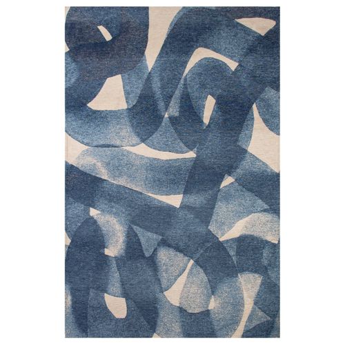 Tapis De Salon Moderne Tissé Plat Tirana En Polyester - Bleu - 200x280 Cm