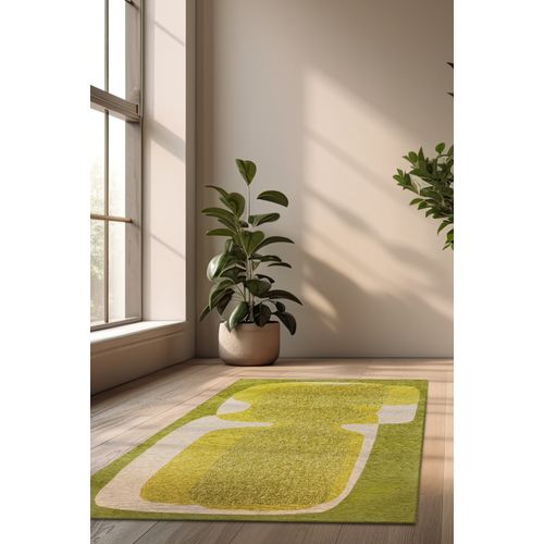 Tapis De Salon Moderne Tissé Plat Touc Touc En Polyester - Vert - 200x280 Cm