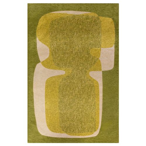 Tapis De Salon Moderne Tissé Plat Touc Touc En Polyester - Vert - 200x280 Cm