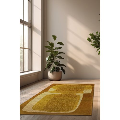 Tapis De Salon Moderne Tissé Plat Touc Touc En Polyester - Marron - 80x150 Cm