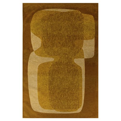 Tapis De Salon Moderne Tissé Plat Touc Touc En Polyester - Marron - 80x150 Cm