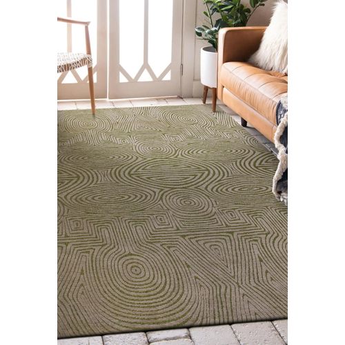 Tapis De Salon Moderne Tissé Plat Habanero En Polyester - Vert - 170x240 Cm