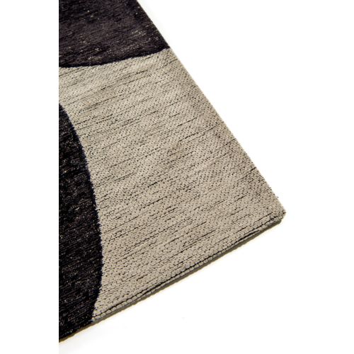 Tapis De Salon Moderne Tissé Plat Yoyo En Polyester - Noir - 140x200 Cm