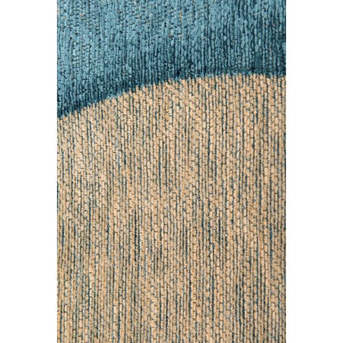 Tapis De Salon Moderne Tissé Plat Yoyo En Polyester - Bleu - 200x280 Cm