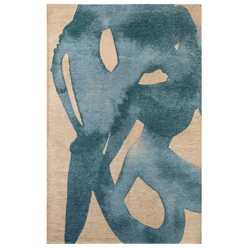 Tapis De Salon Moderne Tissé Plat Yoyo En Polyester - Bleu - 200x280 Cm