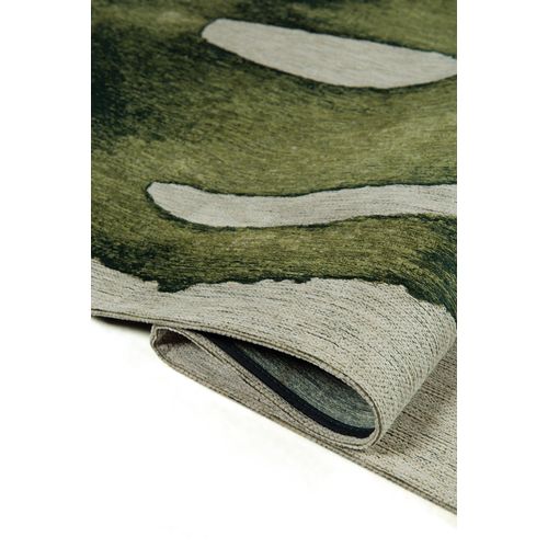 Tapis De Salon Moderne Tissé Plat Yoyo En Polyester - Vert - 240x340 Cm