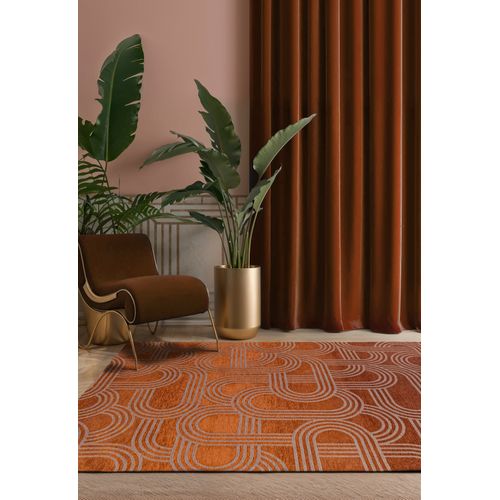 Tapis De Salon Moderne Tissé Plat Fever En Polyester - Rouge - 200x280 Cm