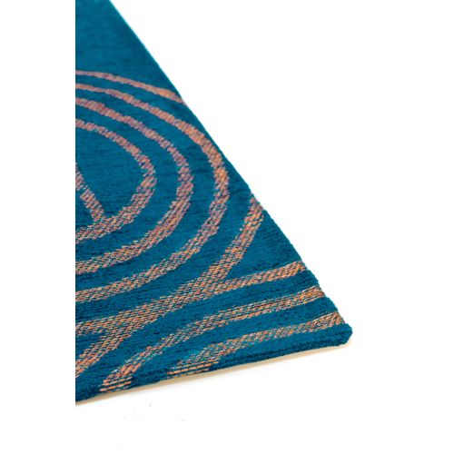 Tapis De Salon Moderne Tissé Plat Fever En Polyester - Bleu - 240x340 Cm