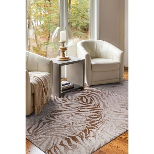 Tapis De Salon Moderne Tissé Plat Savane En Polyester - Marron - 170x240 Cm